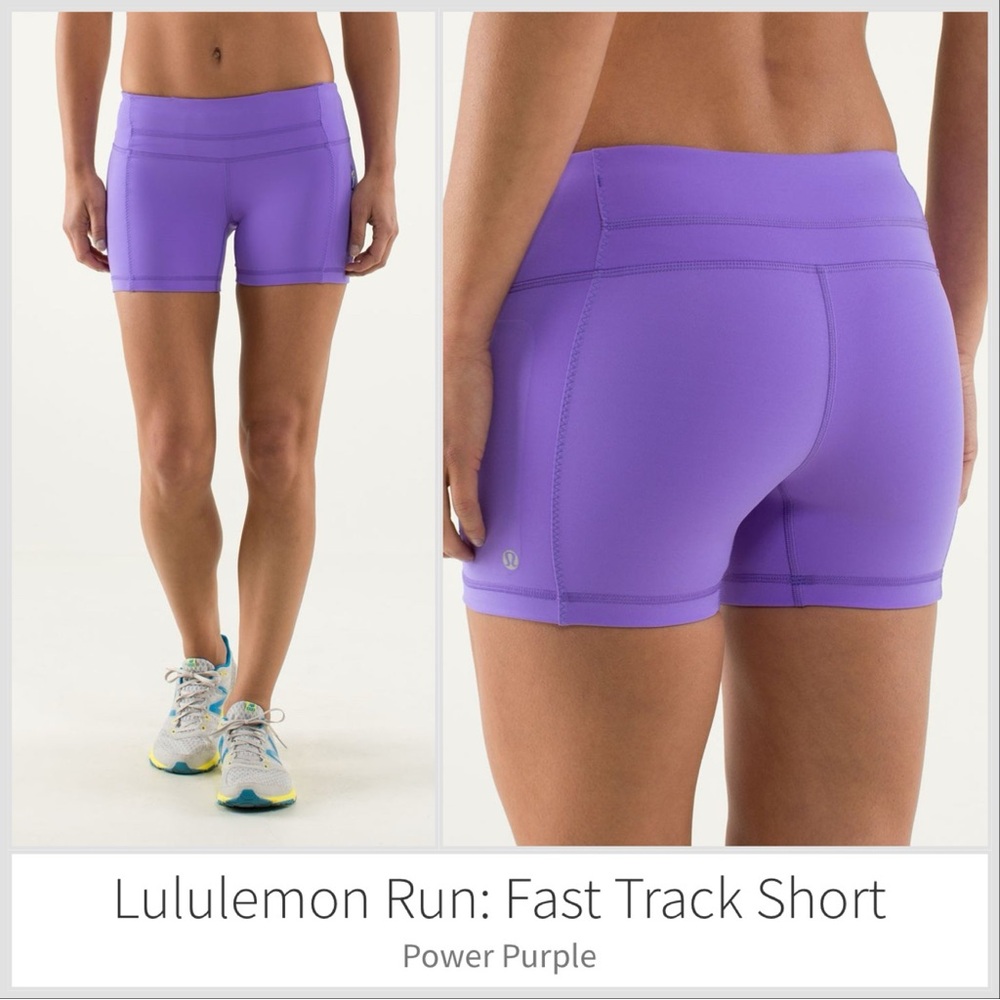 lululemon athletica Women's Run fast track short Shorts Power Purple sz 4 small